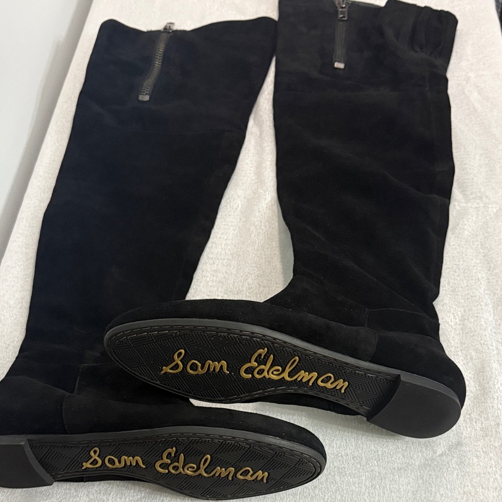 Sam Edelman Black Suede Tall Boots